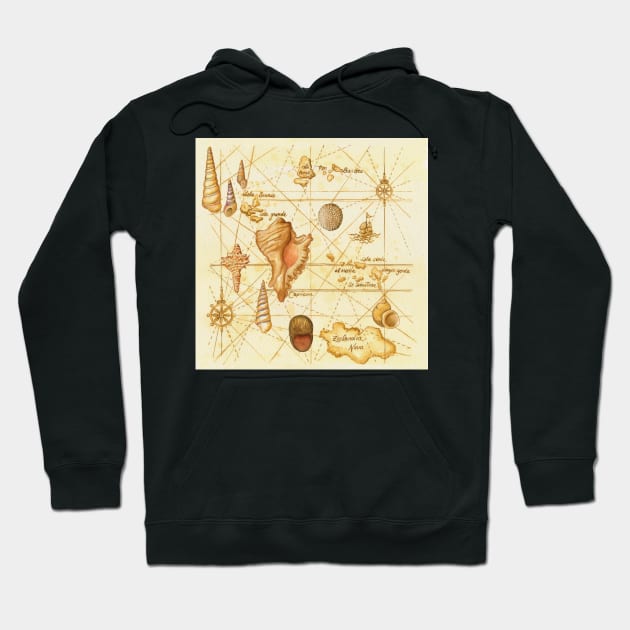 Sea with Shells Hoodie by astrongwater